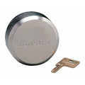Padlock, Keyed Different, Hidden Shackle, Round Zinc Body, Boron Shackle, 1 23/32 in W