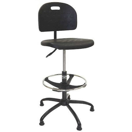 Polyurethane Workbench Chair, 25" to 35", No Arms, Black