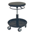 Welding Stool, Height Range 16" to 21", Polyurethane Black