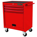 WESTWARD Rolling Tool Cabinet, 3-Drawers, Gloss Red, 29" W x 18" D x 34" H