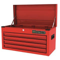 WESTWARD Top Chest, 4-Drawers, Powder Coated Red, 26" W x 12" D x 14" H