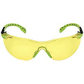 Solus 1000, Safety Glasses, Scotchgard Anti-Fog & Anti-Scratch, Amber Lens, Green/Black Frame