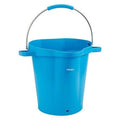 5 1/4 gal Round Bucket, 15 in H, 14 1/8 in Dia, Blue, Polypropylene/Stainless Steel
