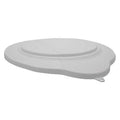 Round Pail Lid, 14 39/64 in Dia, White, Polypropylene