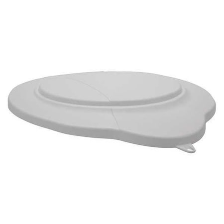 Round Pail Lid, 14 39/64 in Dia, White, Polypropylene