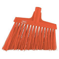 11 51/64 in Sweep Face Angle Broom, Stiff, Synthetic, Orange