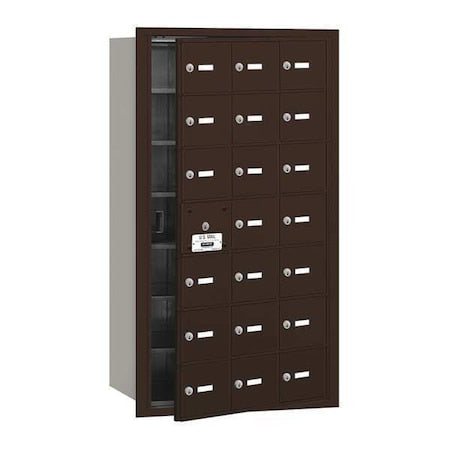 Mailbox, Bronze, Powder Coated, 20 Doors, Recessed, 4B+, USPS