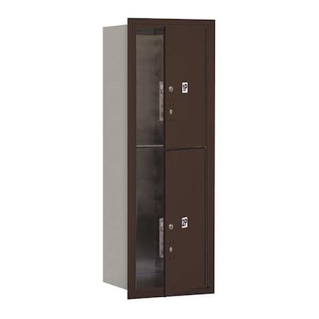 Mailbox, Bronze, Powder Coated, 2 Doors, Recessed, 4C, USPS