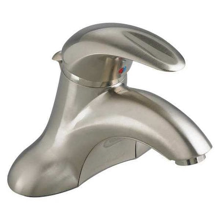 Manual Low Arc Bathroom Faucet, 4" Mount, Brushed Nickel 3 Hole
