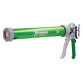 Caulk Gun, 24 oz Container Size, Aluminum, 18:01, Full Barrel Frame, Green