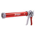 Caulk Gun, 24 oz Container Size, Aluminum, 18:01, Full Barrel Frame, Red