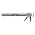 Caulk Gun, 32 oz Container Size, Steel, 7:01, Full Barrel Frame, Blue/Silver