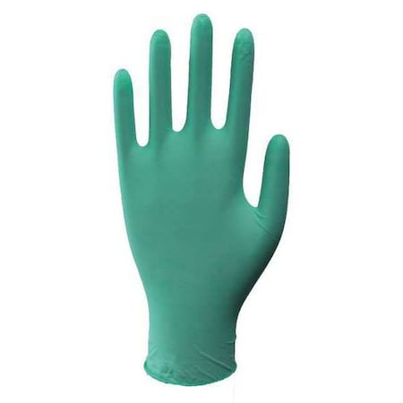 Disposable Gloves, 4.00 to 4.99 mil Palm, Latex, Powdered, M (8), 100 PK, Green