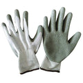 Coated Gloves, Natural Rubber Latex, Crinkled, Palm, 4 Abrasion Level, Gray, 2XL 1 PR