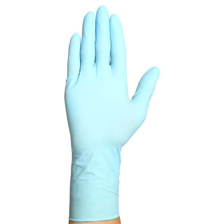 Disposable Gloves, 6.00 to 6.99 mil Palm, Nitrile, Powder-Free, XL (10), 50 PK, Blue