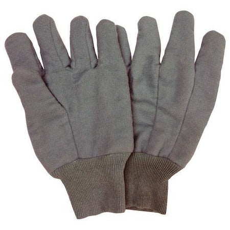 Knit Gloves, Cotton, None Uncoated, Green, L, 1 PR