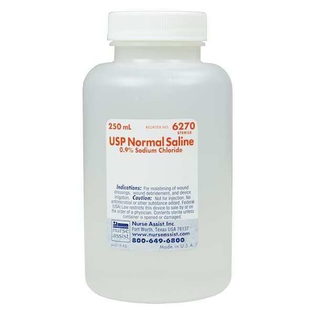 Saline, Bottle Package Type, 8 oz.