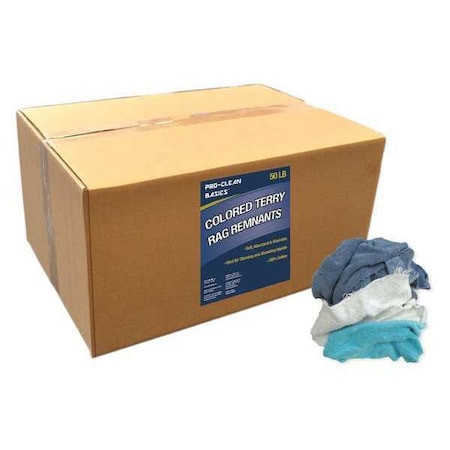 Terry Cloth Cotton Cloth Rag 50 lb. Varies Sizes, Assorted