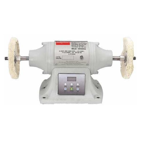 Bench Top Buffer, Steel, 6 in., 1/2 HP