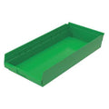 Shelf Storage Bin, Plastic, Green, 4 in H, 11 1/8 in W, 23 5/8 in L