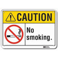 Caution Sign, 10" H, 14 in W, Plastic, Horizontal Rectangle, English, LCU3-0074-NP_14x10
