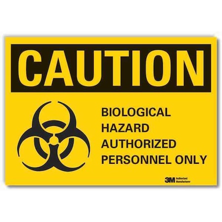 Caution Sign, 7 in H, 10 in W, Non-PVC Polymer, Vertical Rectangle, English, LCU3-0127-ED_10x7