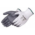 Coated Gloves, Foam Nitrile, Palm, Not Rated Abrasion Level, White/Gray, S 1 PR