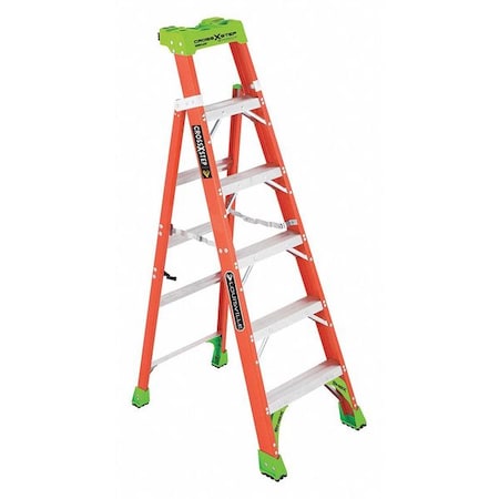 6 ft Fiberglass Stepladder, 300 lb Capacity