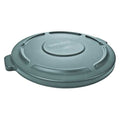 BRUTE(R) 55 gal Trash Can Lid, Flat Gray, Resin, 0 Openings 26 3/4 in W/Dia