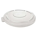 BRUTE(R) 55 gal Trash Can Lid, Flat White, Resin, 0 Openings 26 3/4 in W/Dia