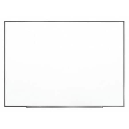Dry Erase Board, Steel, 36 in, 48 in, Aluminum Frame, White, Gloss