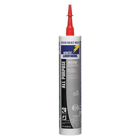 High Temp. Silicone Sealant, 10 oz, Red, Temp Range -50 to 450 Degrees F