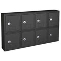 Cell Phone Locker, 24 in W, 4 in D, 13 1/2 in H, (2) Tier, (4) Wide, Black