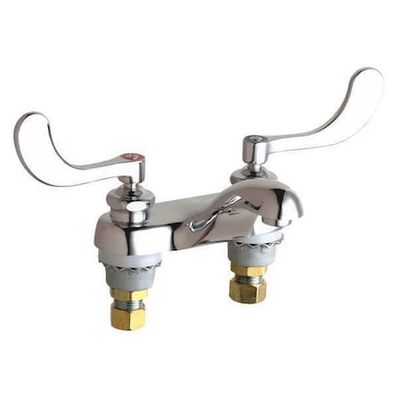 Manual Hot And Cold Water Sink Faucet, 4" Mount, Chrome plated