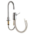 Manual Gooseneck Bathroom Faucet, 6" Mount, Polished Chrome 2 Hole