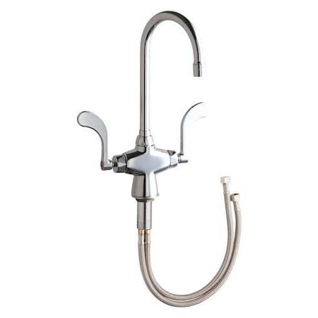 Gooseneck Kitchen Faucet, Manual, Single Hole Mount, 1 Hole Commercial
