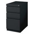 15" W 3 Drawer Desk Pedestal, Black, Letter