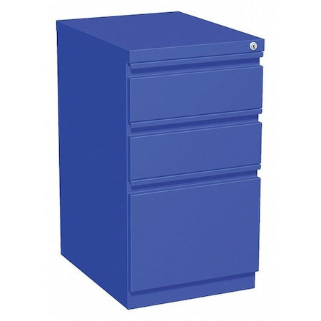 15" W 3 Drawer Desk Pedestal, Classic Blue
