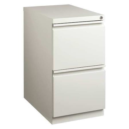 15" W 2 Drawer Desk Pedestal, Light Gray