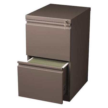 15" W 2 Drawer Desk Pedestal, Medium Tone