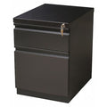 15" W 2 Drawer Desk Pedestal, Black