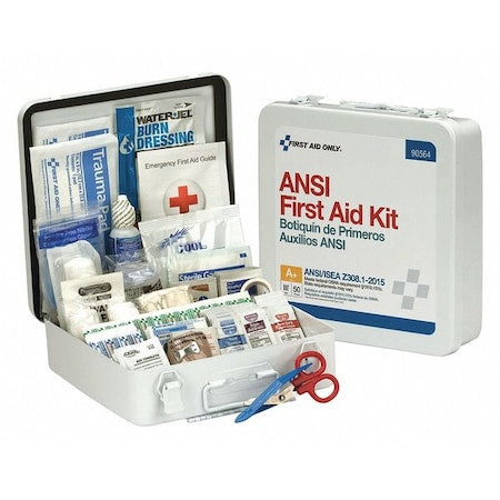 First Aid Kit and Housing, Metal 183 Components, 50 People Served