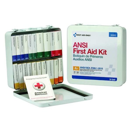 First Aid Kit and Housing, Metal 129 Components, 25 People Served