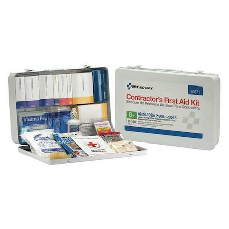 First Aid Kit and Housing, Metal 252 Components, 50 People Served