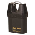 Padlock, Keyed Different, Partially Hidden Shackle, Square Brass Body, Boron Shackle, 5/16 in W