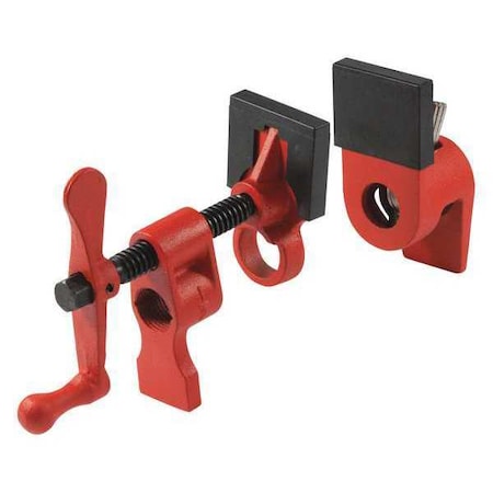 Bar Clamp, Cast Iron Handle and 1 1/2 in Throat Depth