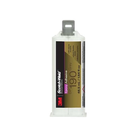 Acrylic Adhesive, DP190 Series, Tan, Dual-Cartridge, 1:01 Mix Ratio, 10 hr Functional Cure