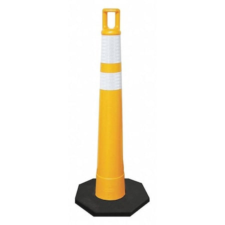 Traffic Cone, Polyethylene, High-Intensity Prismatic, 42 in Height, 13 lb, Yellow