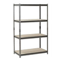 Freestanding Bulk Storage Rack, 18 in D, 36 in W, 4 Shelves, Silver Vein