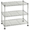 Wire Shelving Unit, 10"D x 18"W x 18"H, 3 Shelves, Chrome
